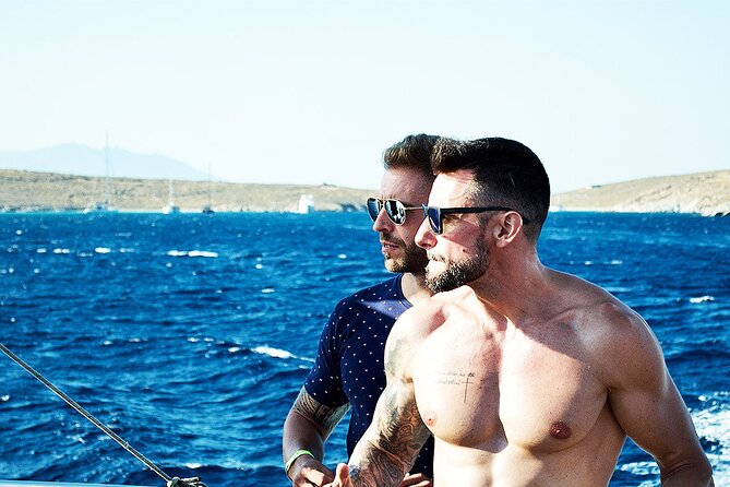 Boat Party with Swimming Stop Experience in Mykonos - Rhenia Island Swim Stop: Inflatables and Snorkeling Gear Included