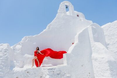 Flying Dress Mykonos Photoshoot - Picking your Flymyk color and handling the changeover