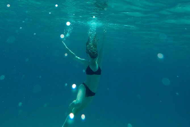 Mykonos 6hrs sailing cruise: Delos Rhenia with lunch & transfer - Rhenia: swimming paradise next to Mykonos