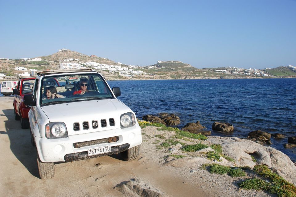Mykonos: Full-Day Off-Road Safari - Agrari Beach Coffee, Swim Time, and Cooling Off the Right Way