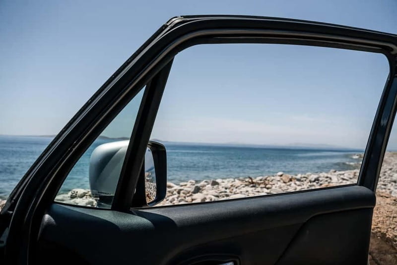 Mykonos: Private Island Tour with local guide -Jeep Renegade - Beaches and quick swims: Agios Sostis, Kalo Livadi, Kalafati