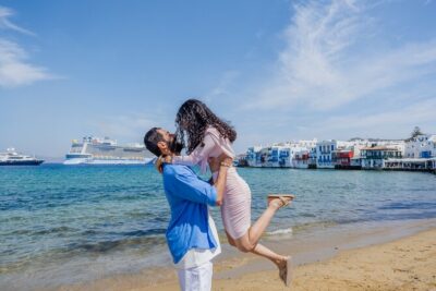 Mykonos Private Photoshoot - Choosing the right time: sunset color vs daytime clarity