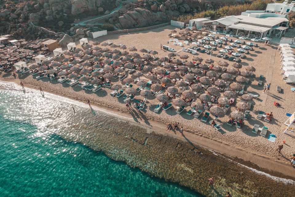 Mykonos: Super Paradise Beach with Sunbed at Thalas Mykonos - Swimming in Clear Water: The Good News and the Rocky Reality