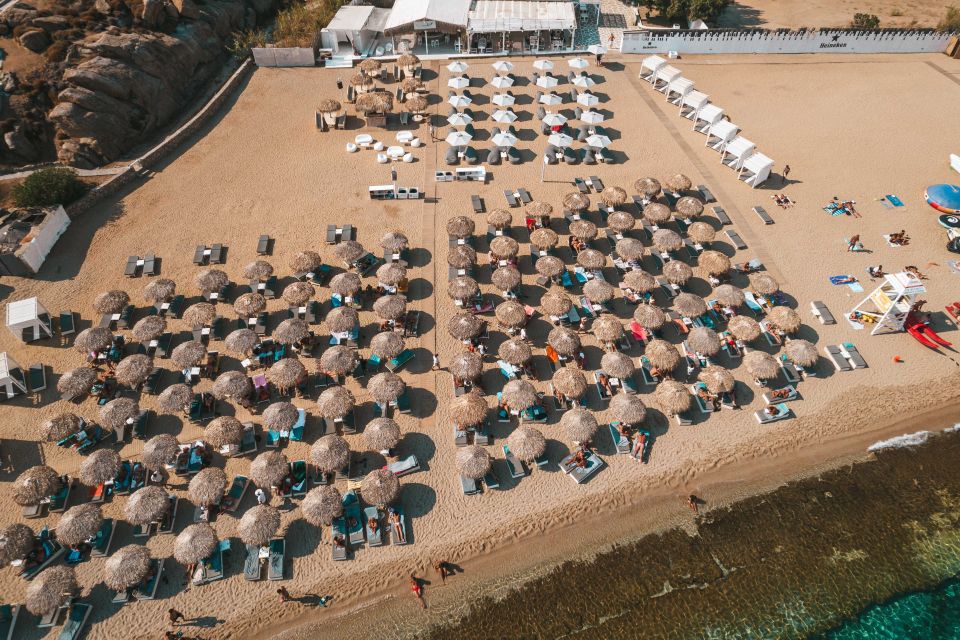 Mykonos: Super Paradise Beach with Sunbed at Thalas Mykonos - Music and the Beach Club Mood: Chill, Not Too Loud