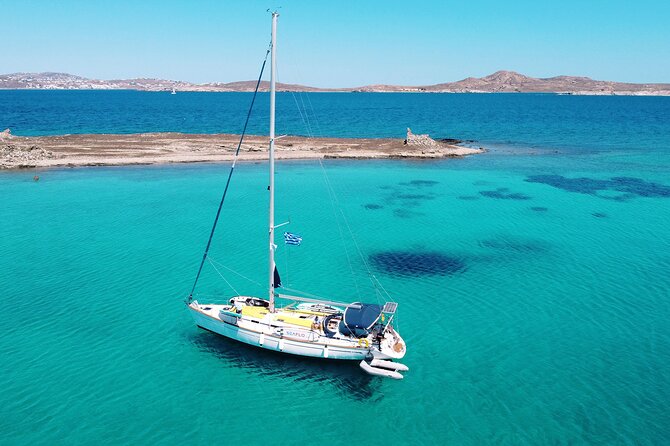 Small group,pass by Delos,swim in Rhenia,snap LVenice, free trans - Delos from the water: Apollo and Artemis territory